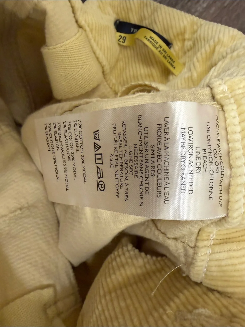 Maeve Anthropologie The Colette Wide Leg Pant in Soft Yellow Corduroy Size 29